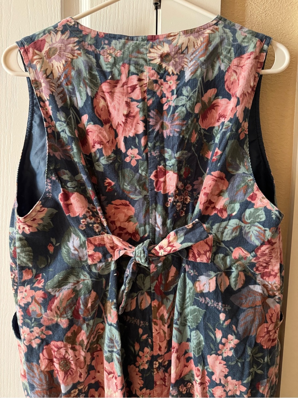 Vintage Laura Ashley jumpsuit floral corduroy blue floral size small - Picture 9 of 11